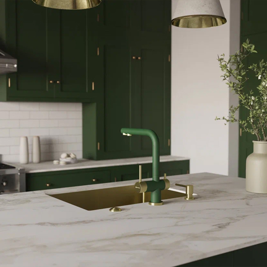 Смеситель для кухни Omoikiri Nagano RG-LG royal green / светлое золото (4994432)