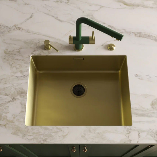 Смеситель для кухни Omoikiri Nagano RG-LG royal green / светлое золото (4994432)