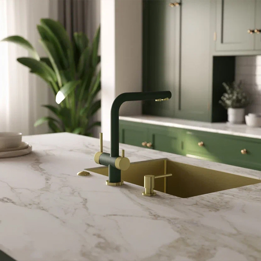 Смеситель для кухни Omoikiri Nagano RG-LG royal green / светлое золото (4994432)