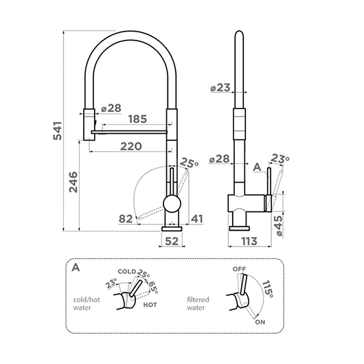 Смеситель для кухни Omoikiri Kanto 2 Plus-SB BN нержавеющая сталь (4994450)