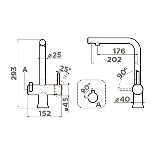 Смеситель для кухни Omoikiri Hotaru GB-IB графит / синий (4994499)