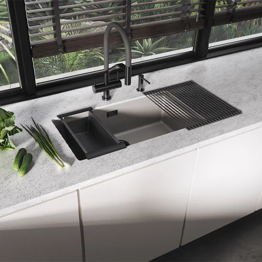 Смеситель для кухни Omoikiri Akeno GM вороненая сталь (4994545)