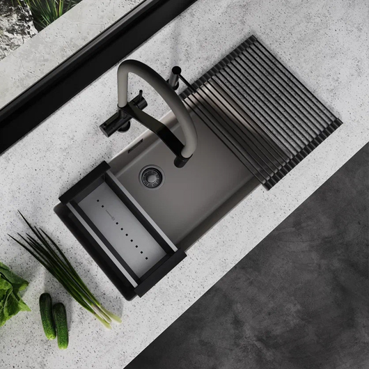 Смеситель для кухни Omoikiri Akeno GM вороненая сталь (4994545)