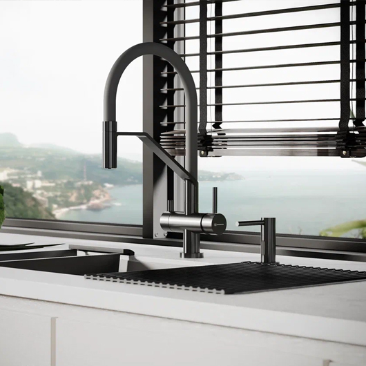 Смеситель для кухни Omoikiri Akeno GM вороненая сталь (4994545)