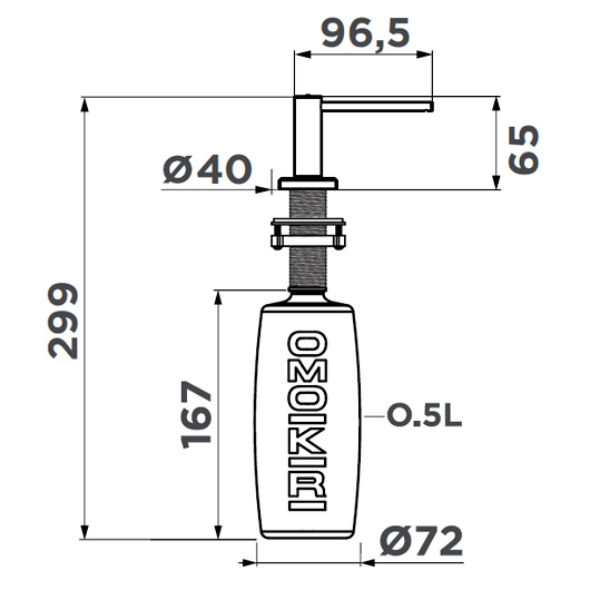Дозатор Omoikiri OM-10 LG светлое золото (4995107)