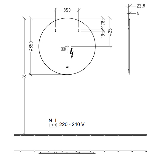 Зеркало Villeroy & Boch More to See Lite A4788500 (850 мм)