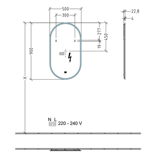 Зеркало Villeroy & Boch More to See Lite+ A4855000 (500х900 мм)