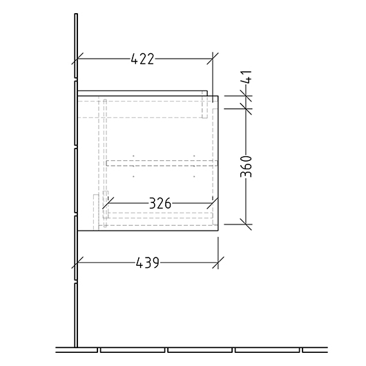 Тумба под раковину Villeroy & Boch Skyla C79000VL Volcano Black (972х439 мм)