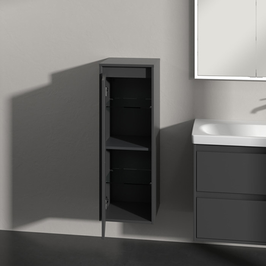 Шкаф боковой Villeroy&Boch Skyla C80200VR Graphite (350х1000 мм, петли слева)