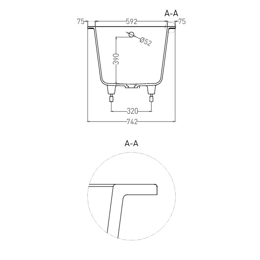 Ванна Salini Lofo UM12222 (белый матовый, 1688х742 мм)
