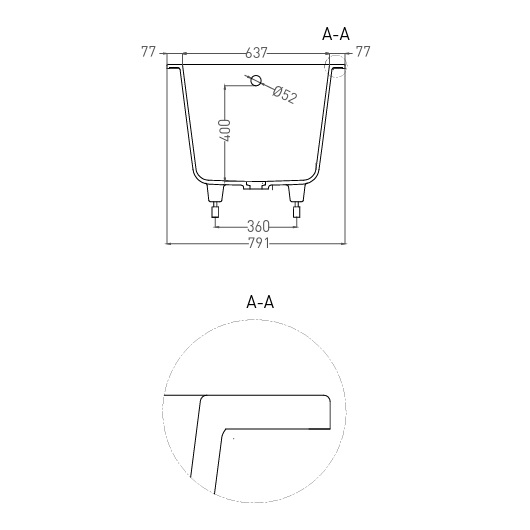 Ванна Salini Lofo UM12322 (белый матовый, 1790х791 мм)