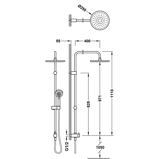 Душевая система TRES Showers 06163505 (хром)