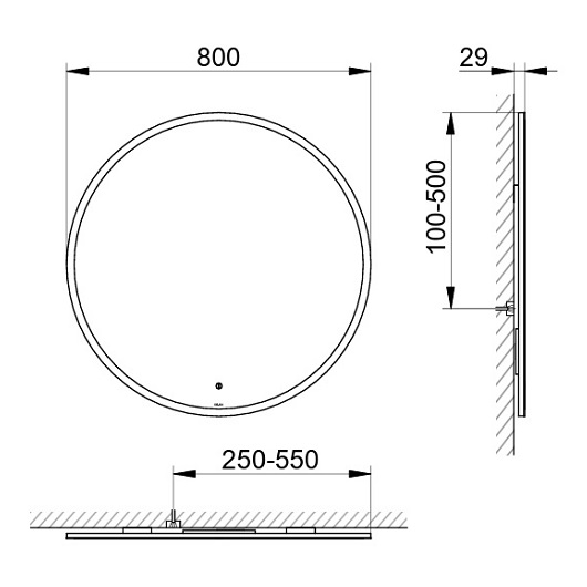 Зеркало Keuco 07833000800 (800мм, 07833 000800)