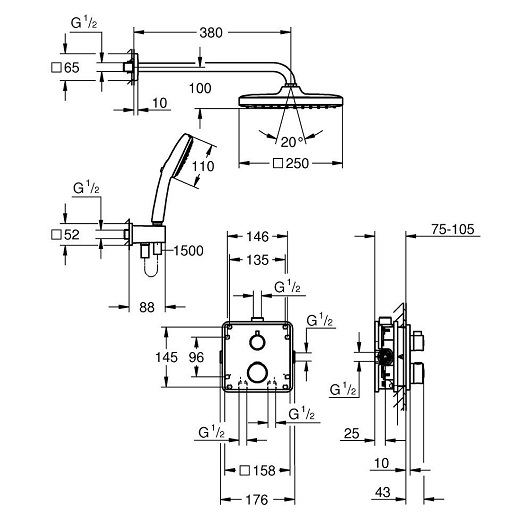 Душевая система Grohe Grohtherm 34871000