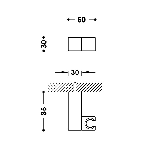 Держатель ручного душа TRES Showers 107839 (хром)