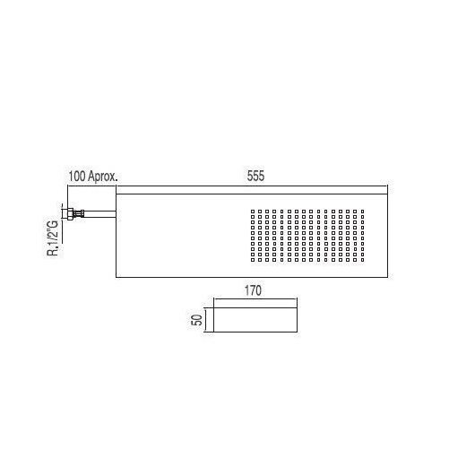 Верхний душ TRES Showers Cromotherapy 134901 (170х550 мм) хром