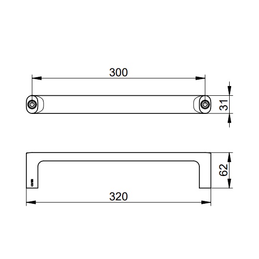 Поручень Keuco Actis 13507370000 (чёрный матовый, 13507 370000)