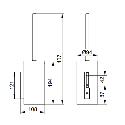 Туалетный ершик Keuco Actis 13564370137 (чёрный матовый, 13564 370137)