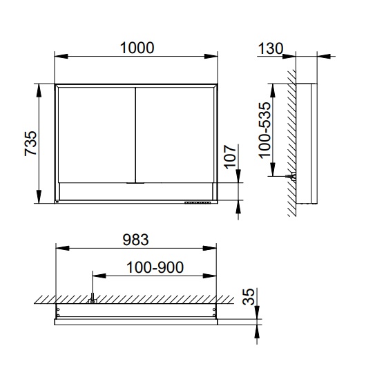 Зеркальный шкаф Keuco Royal Lumos 14324171301 (1000х735 мм, 14324 71301)
