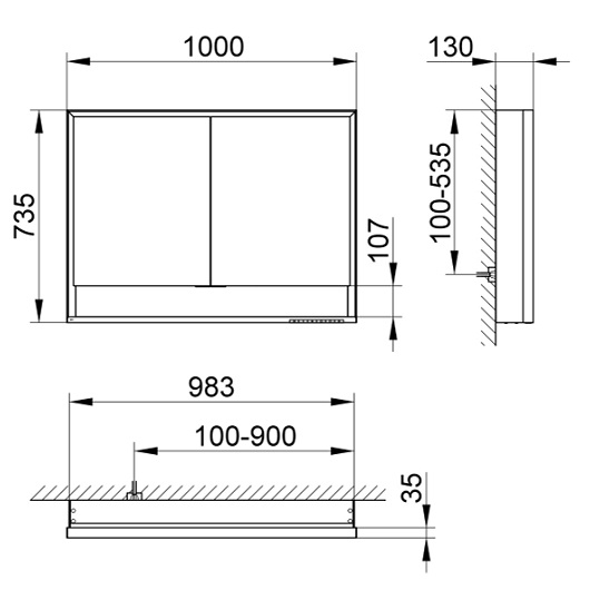 Зеркальный шкаф Keuco Royal Lumos 14324171304 (1000х735 мм, 14324 171304)