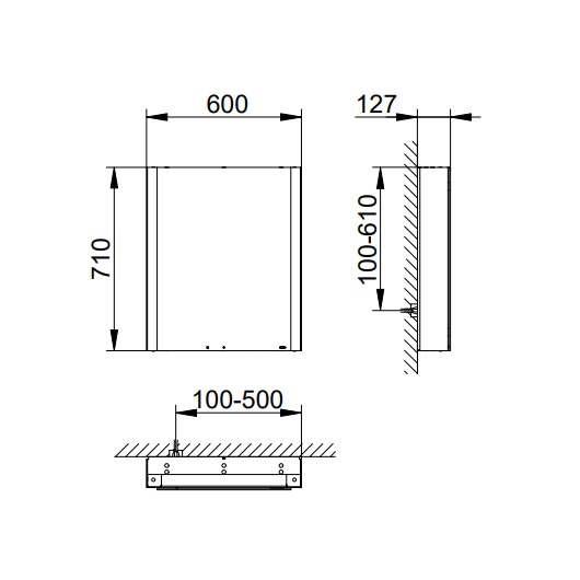 Зеркальный шкаф Keuco Somaris 14501001101 (правый, 600х710мм, 14501 001101)
