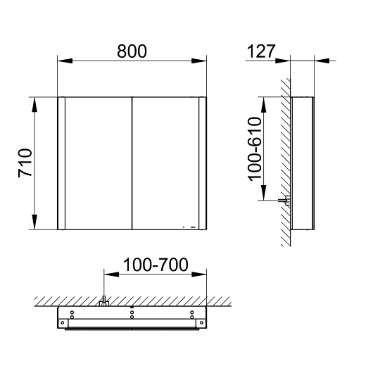 Зеркальный шкаф Keuco Somaris 14502002100 (800х710мм, 14502 002100)