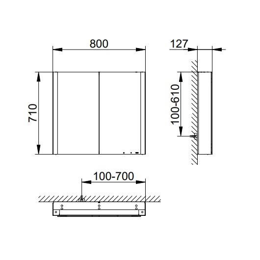 Зеркальный шкаф Keuco Somaris 14502002101 (800х710мм, 14502 002101)