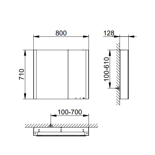 Зеркальный шкаф Keuco Somaris 14502002201 (800х710мм, 14502 002201)