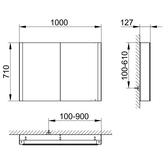 Зеркальный шкаф Keuco Somaris 14503002100 (1000х710мм, 14503 002100)