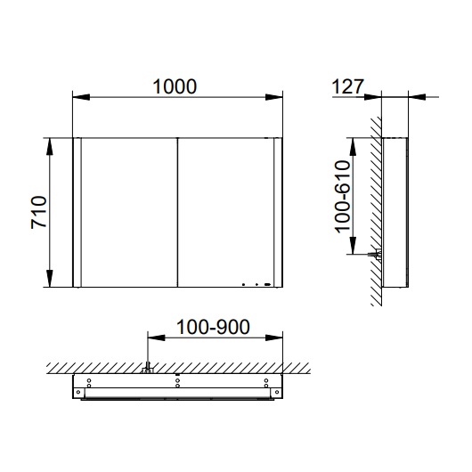 Зеркальный шкаф Keuco Somaris 14503002101 (1000х710мм, 14503 002101)