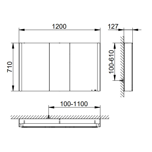 Зеркальный шкаф Keuco Somaris 14504003100 (1200х710мм, 14504 003100)