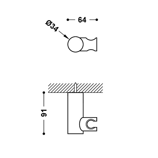 Держатель ручного душа TRES Showers 06183901BM (белый матовый)
