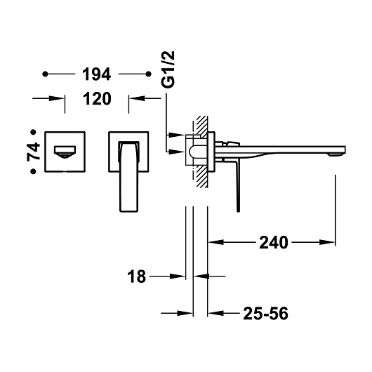 Смеситель для раковины TRES Slim Exclusive 20230002 (хром)
