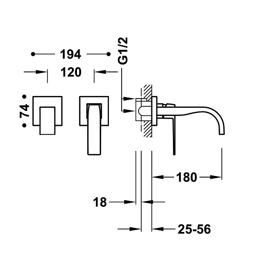 Смеситель для раковины TRES Slim Exclusive 20230003 (хром)