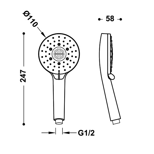 Ручной душ TRES Showers 29963115 (хром/белый)