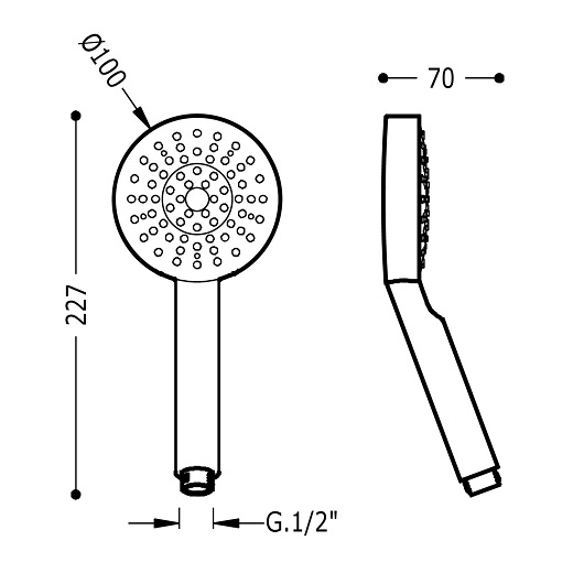 Ручной душ TRES Showers L100 29974802 (хром)