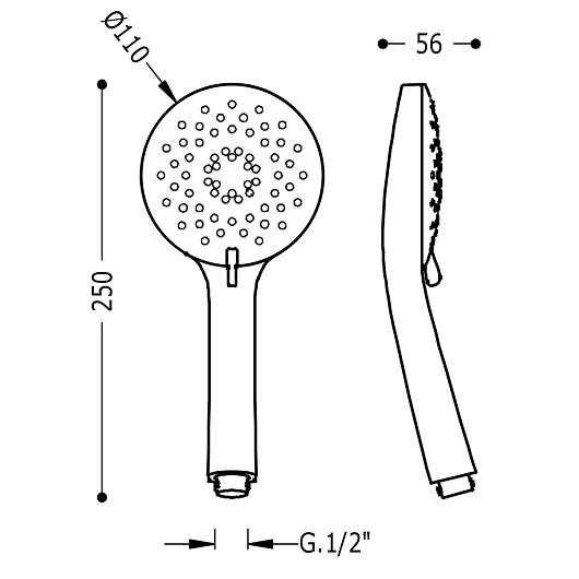 Ручной душ TRES Showers Massage 29974902 (хром)