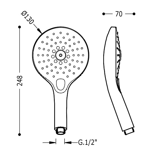 Ручной душ TRES Showers Massage 29974903 (хром)