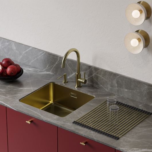 Смеситель для кухни Omoikiri Shinagawa Slim LG светлое золото (4994518)