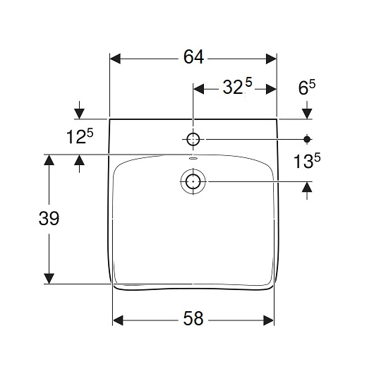 Раковина Geberit Selnova Comfort 500.292.01.1 (650х550 мм) для инвалидов-колясочников