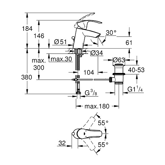 Комплект смесителей Grohe Eurosmart 129153
