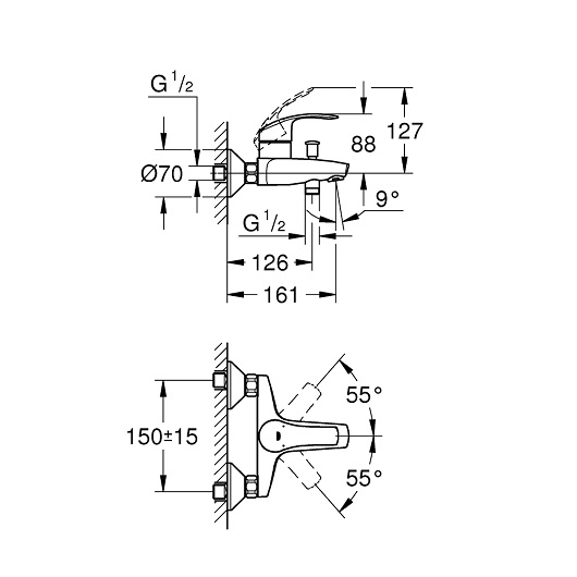 Комплект смесителей Grohe Eurosmart 129153