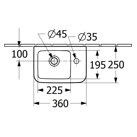 Раковина Villeroy & Boch O.Novo 43433601 (360х250 мм)