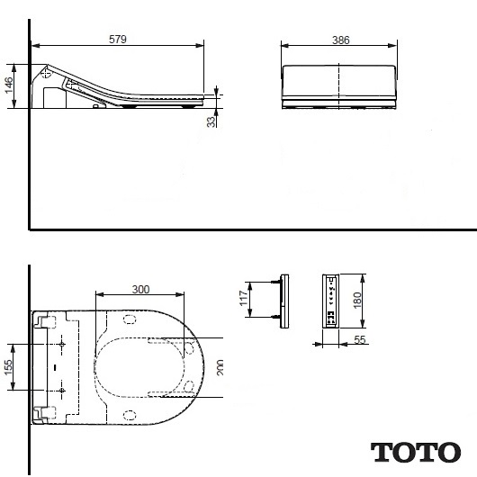 Унитаз-биде напольный TOTO Washlet RX Ewater+ TCF894CG#NW1/CW563Y#XW