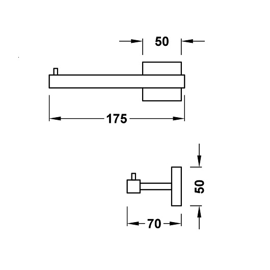 Бумагодержатель TRES Square 10723606CA (шампань матовая)