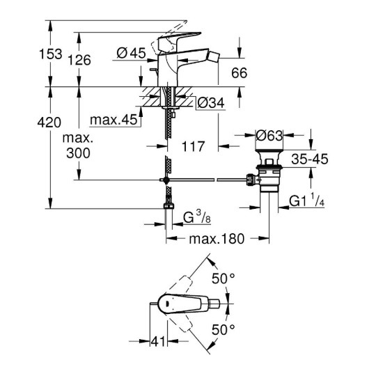Смеситель для биде Grohe BauEdge 23331001