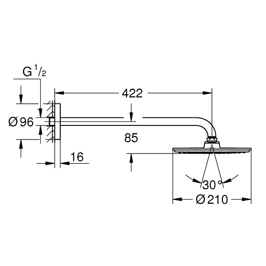 Верхний душ Grohe Rainshower Cosmopolitan 210 26171000