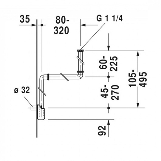 Сифон для раковины Duravit 0050760000