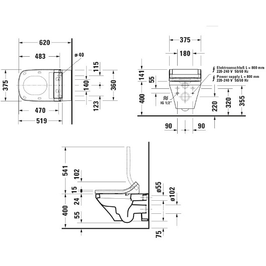 Крышка-биде Duravit SensoWash Classic 613200012002300 (для DuraStyle)