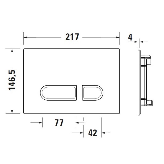 Клавиша смыва с подсветкой Duravit DuraSystem A1 Plus WD5013012060 (белое стекло)